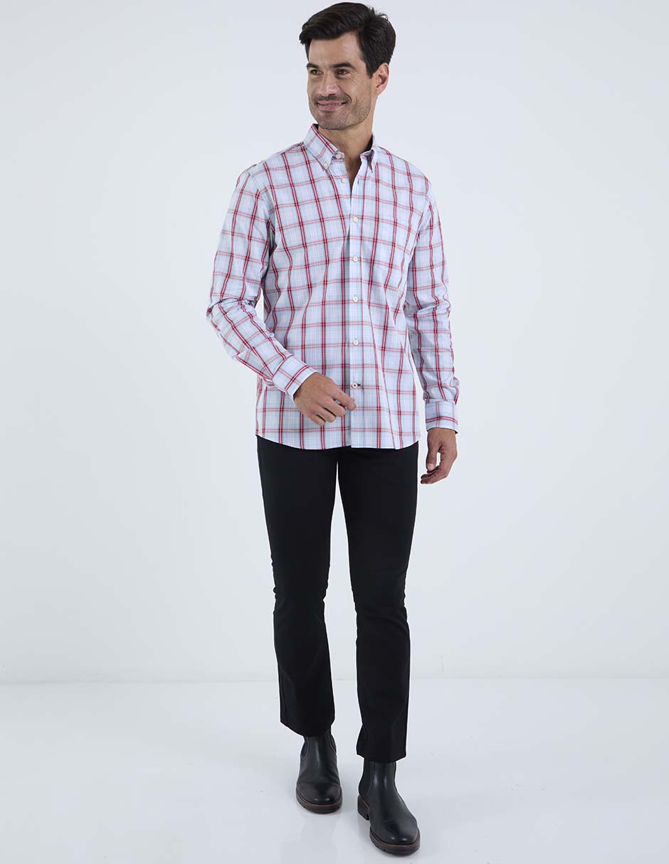 Camisa semiformal manga larga para hombre 4
