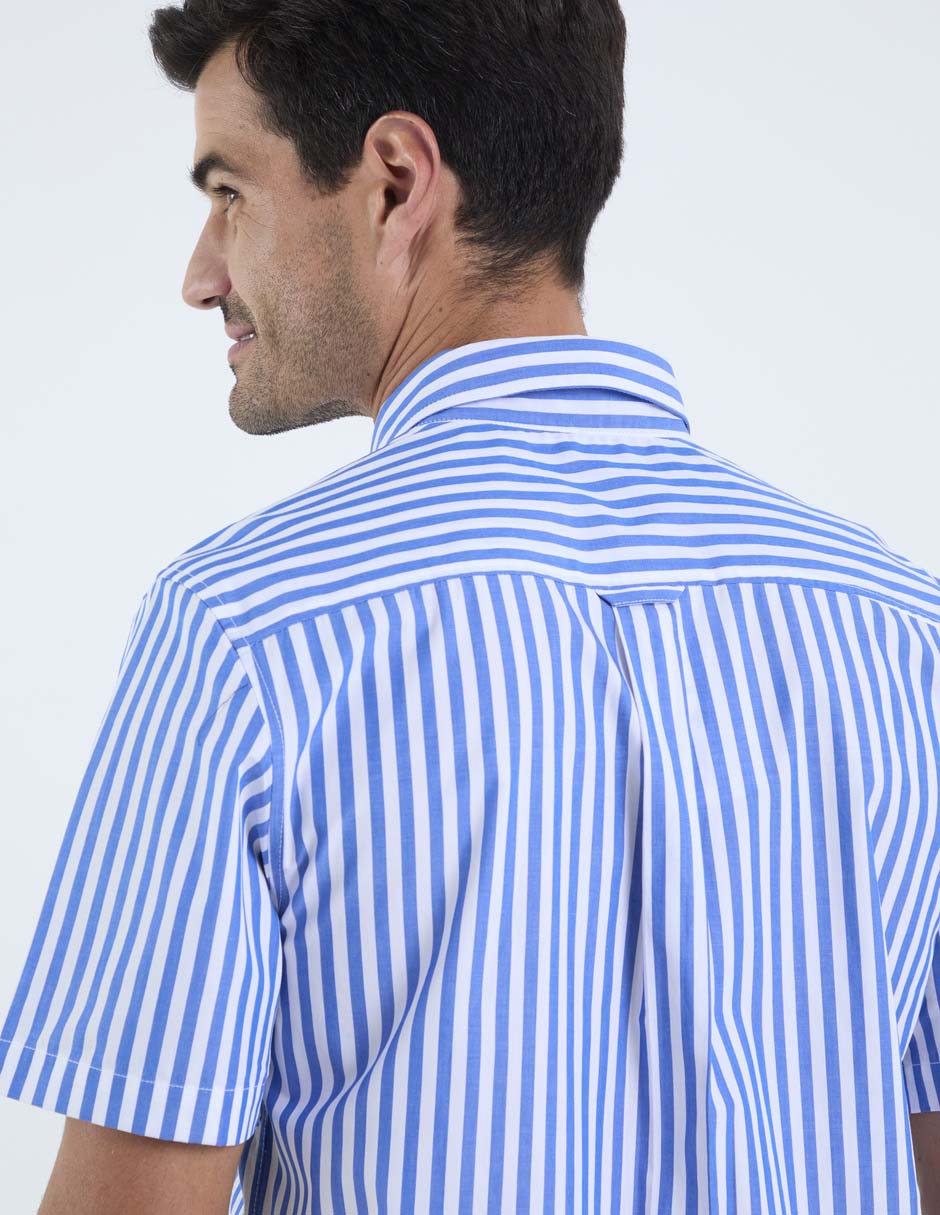 Camisa casual de algodón manga corta para hombre