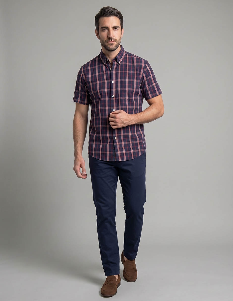 Camisa casual manga corta para hombre 4