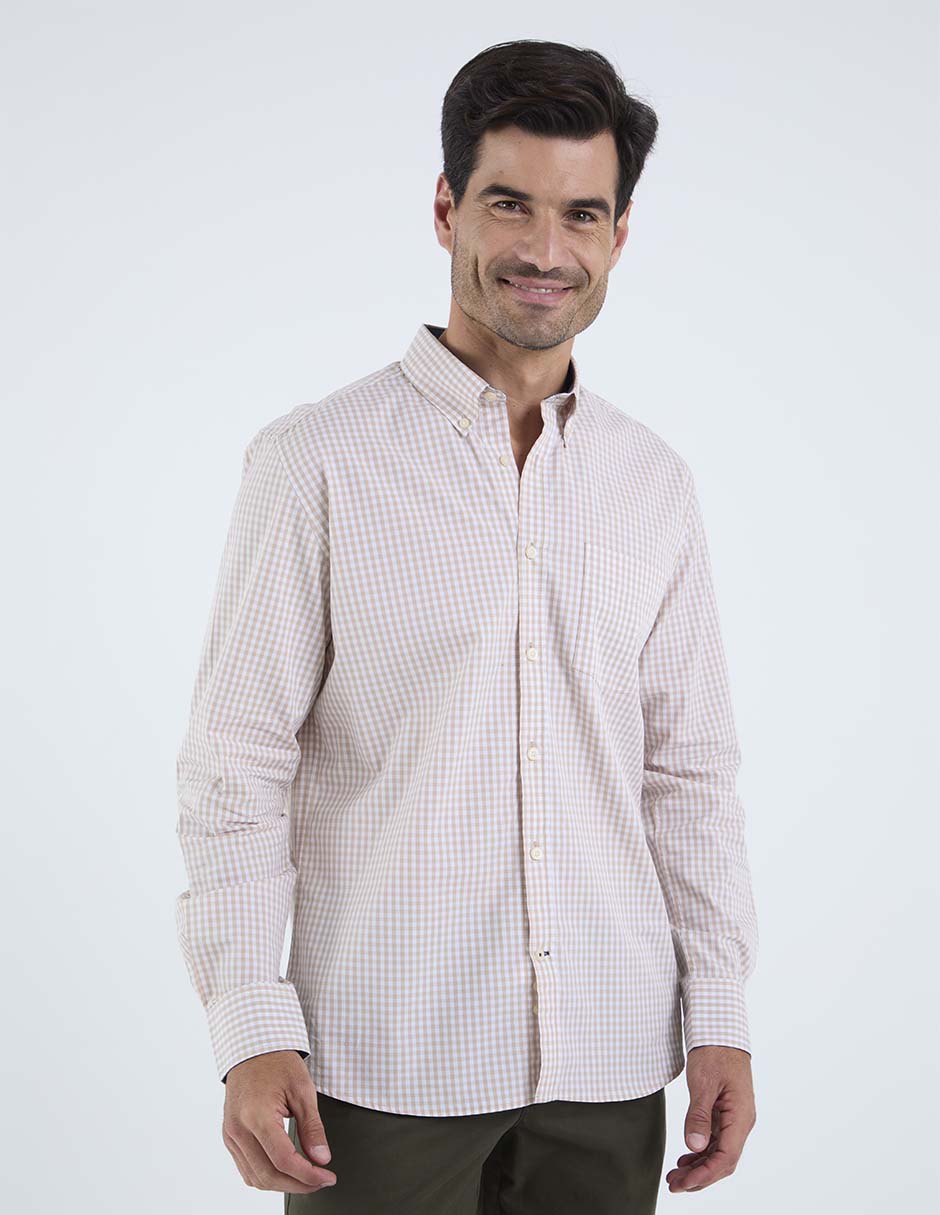 Camisa casual manga larga para hombre