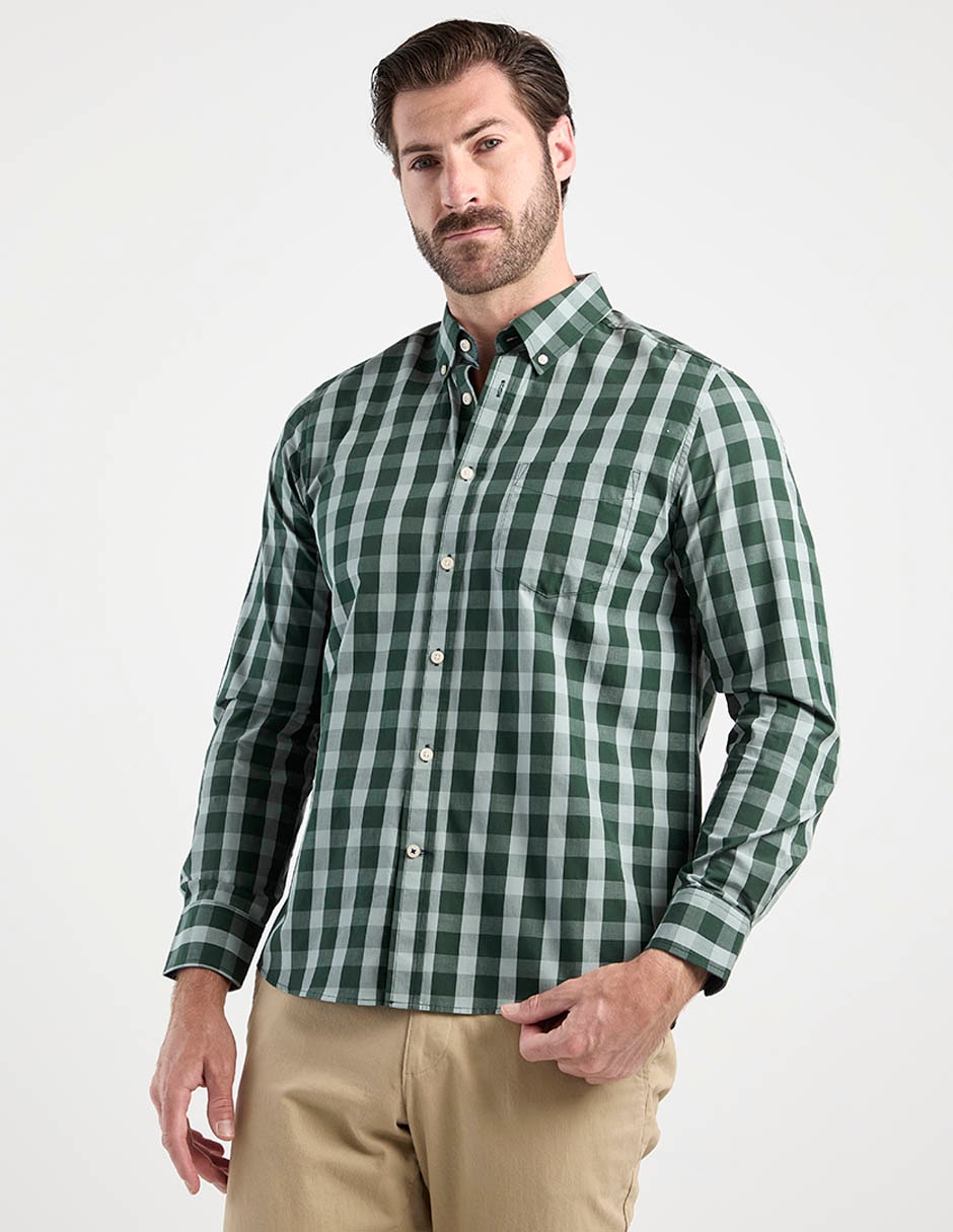 Camisa casual de algodón manga larga para hombre Camisa casual de algodón manga larga para hombre