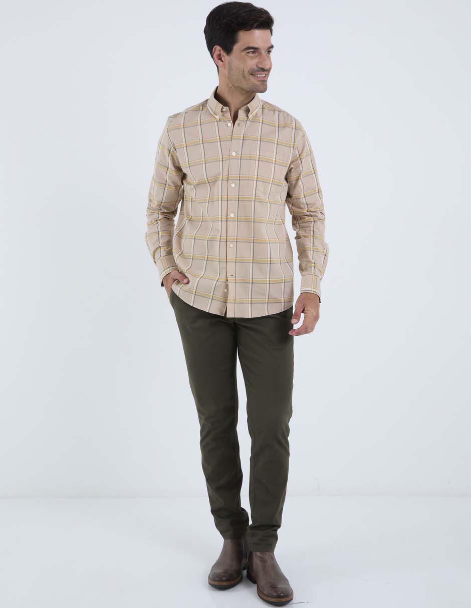 Camisa casual de algodón manga larga para hombre 4