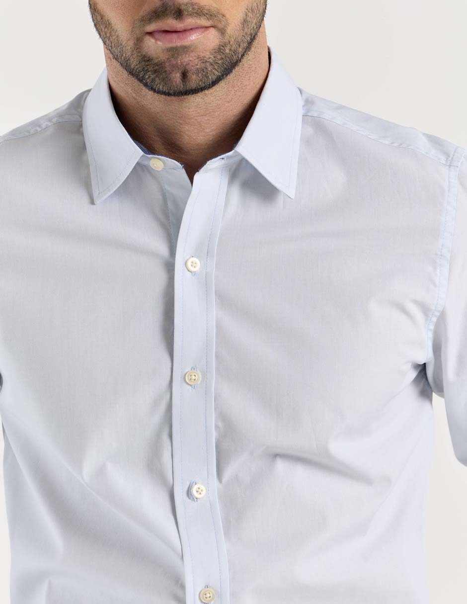 Camisa casual de algodón manga larga para hombre