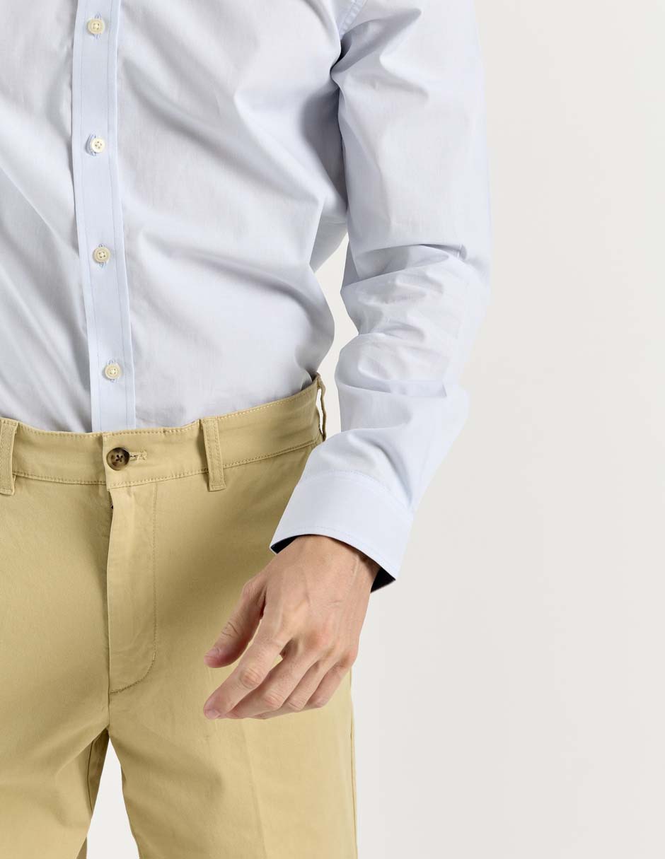 Camisa casual de algodón manga larga para hombre