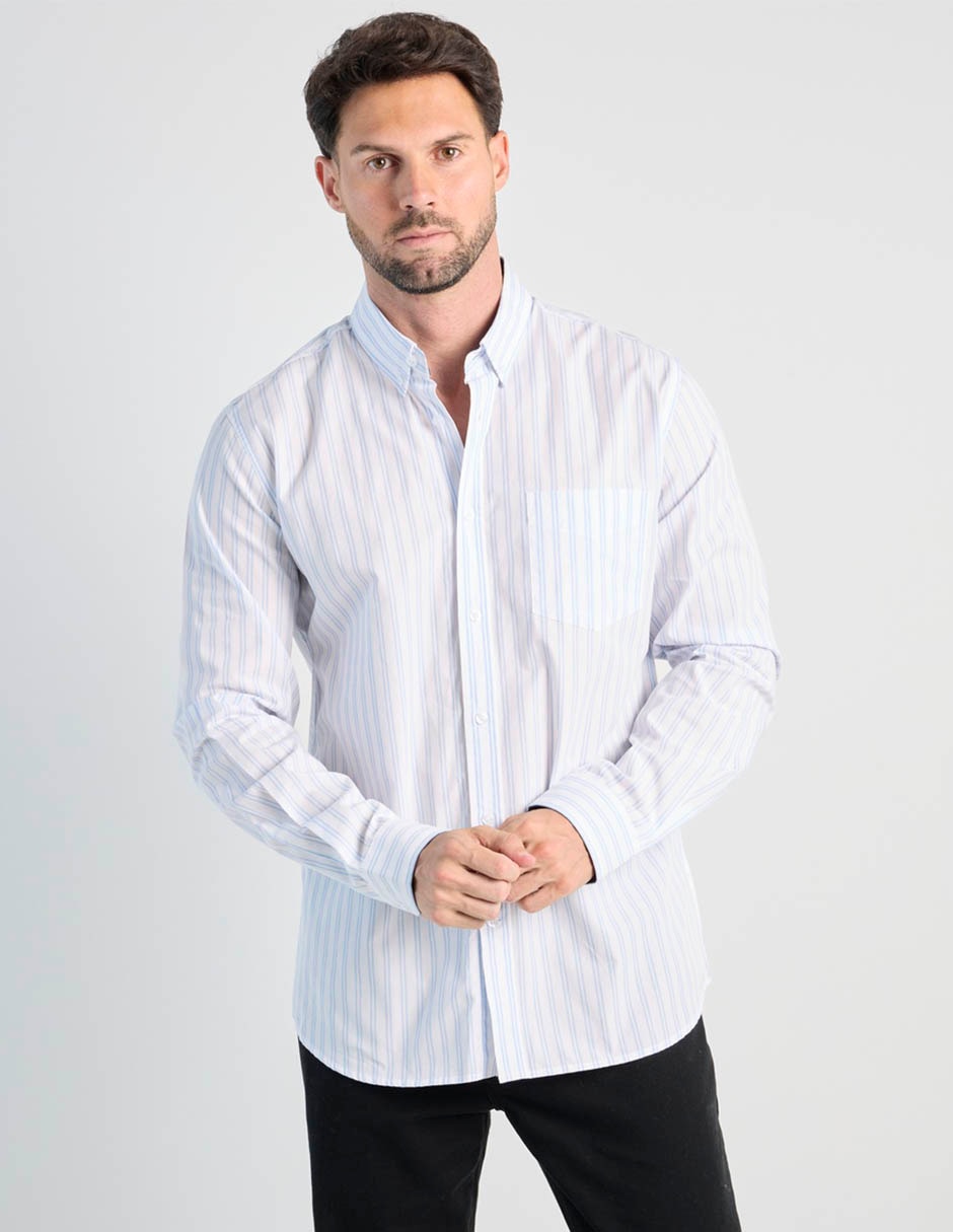 Camisa casual de algodón manga larga para hombre Camisa casual de algodón manga larga para hombre