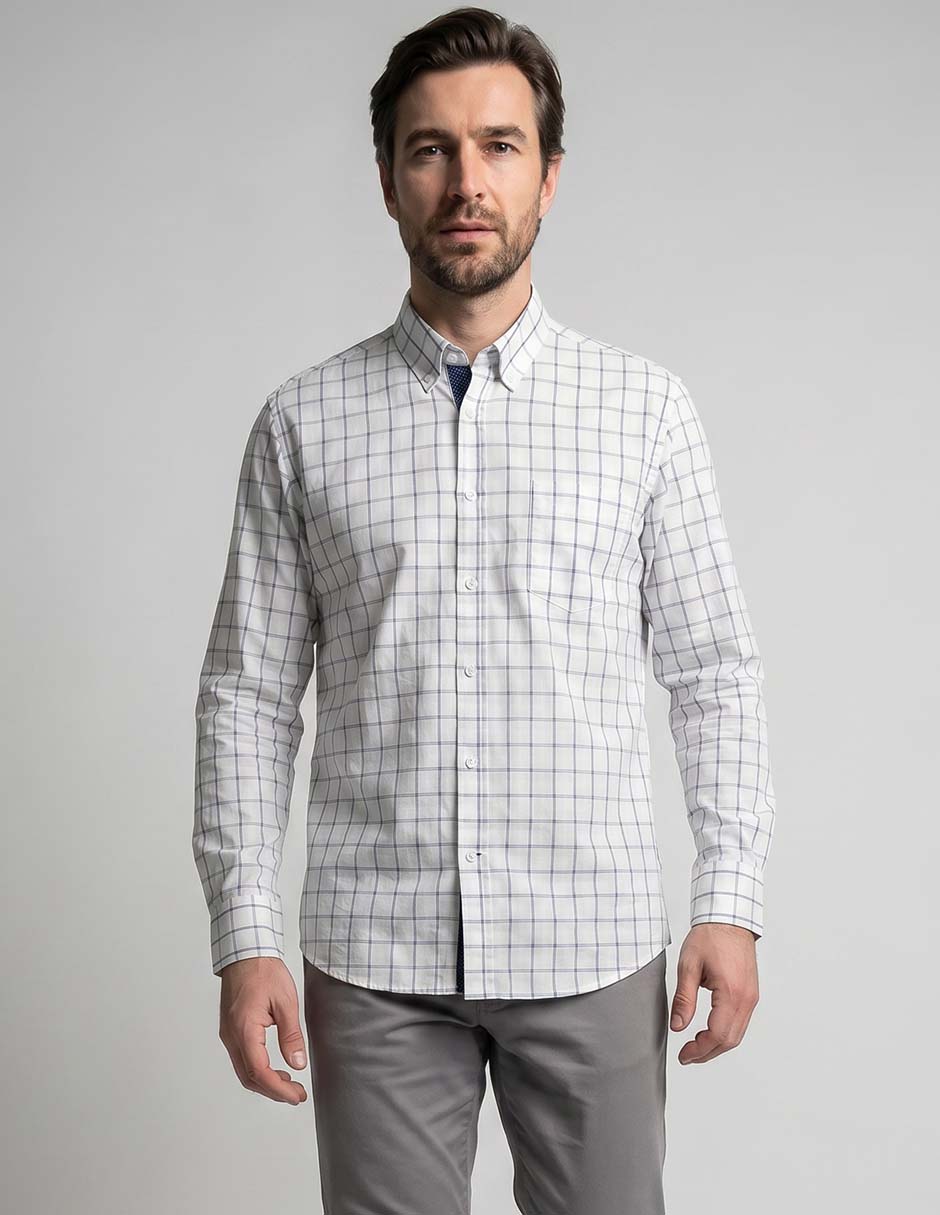 Camisa casual manga larga para hombre