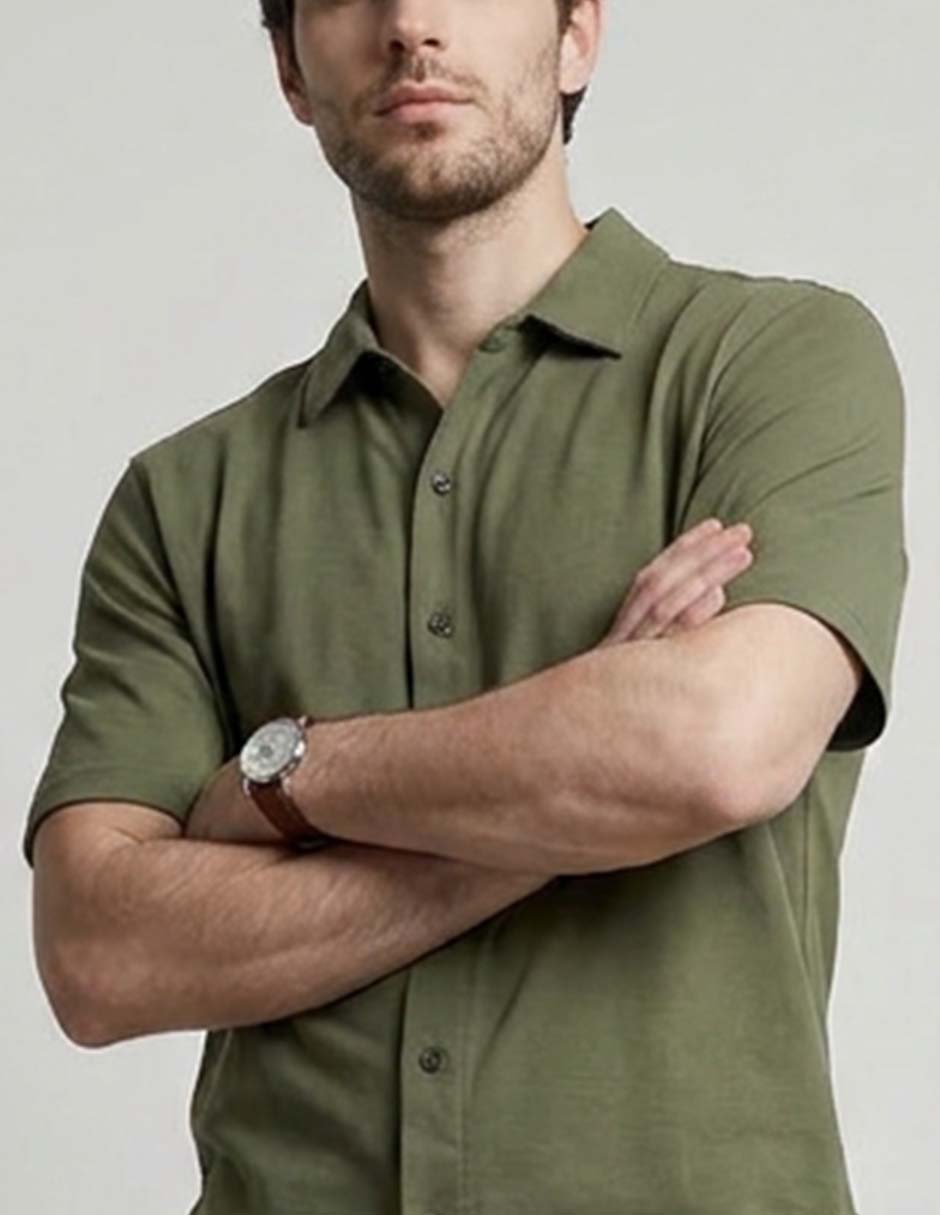Camisa casual manga corta para hombre 3
