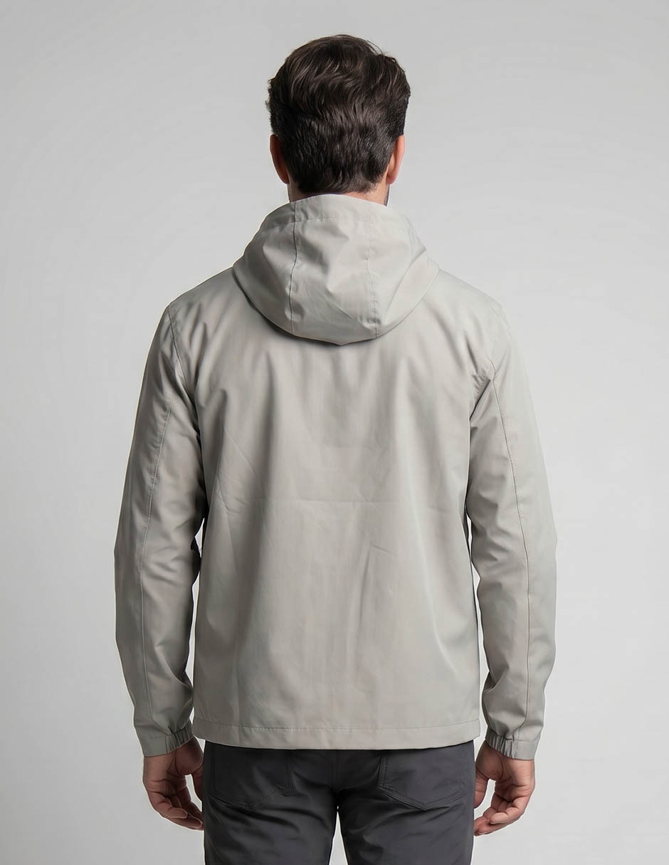 Chamarra cazadora impermeable capucha y bolsa para hombre 3