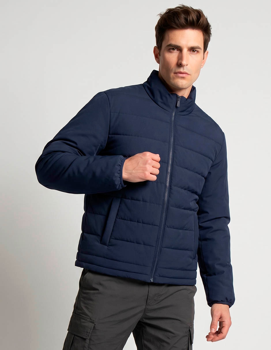 Chamarra capitonada bolsillos para hombre 1