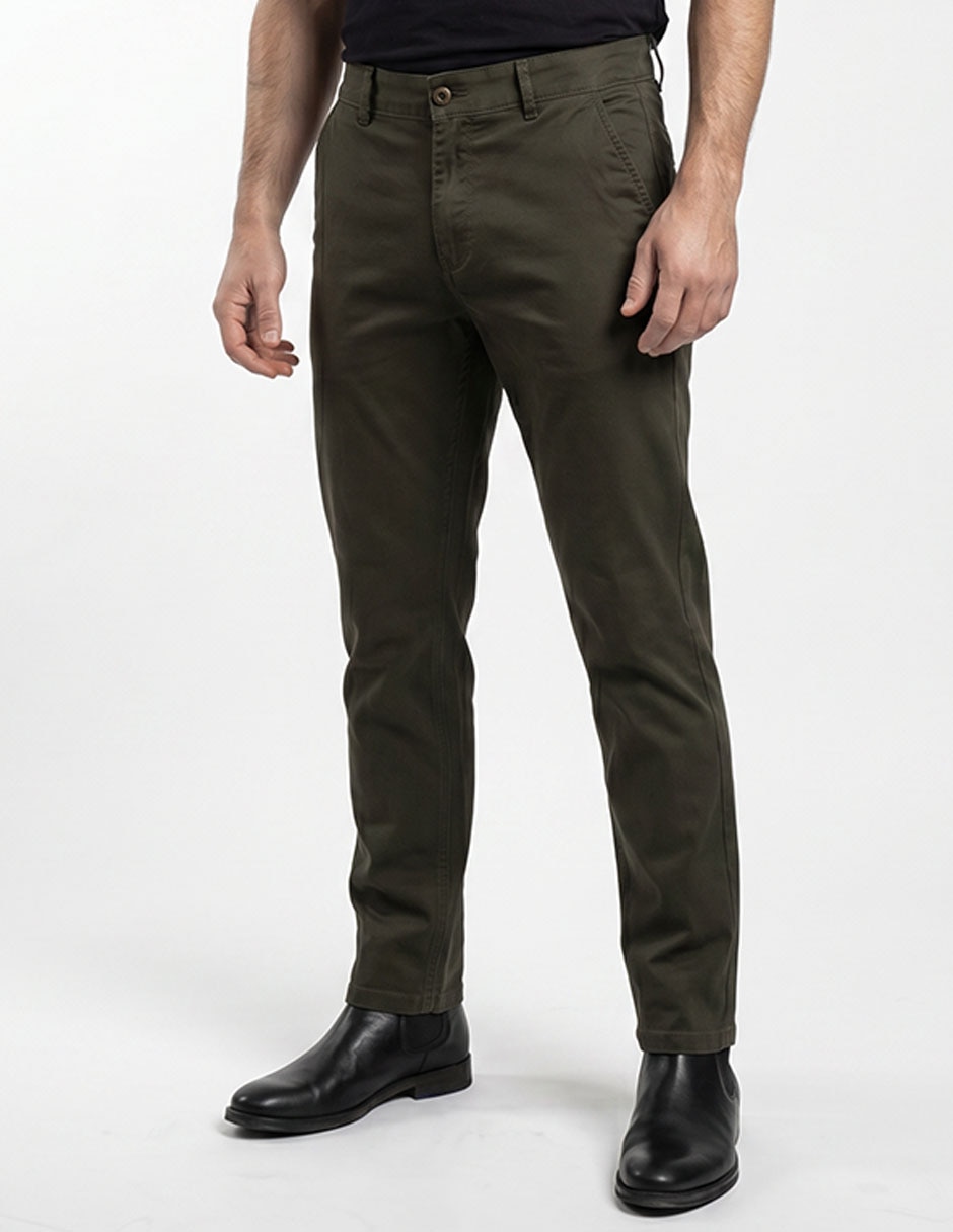 Pantalón casual recto de algodón para hombre 1