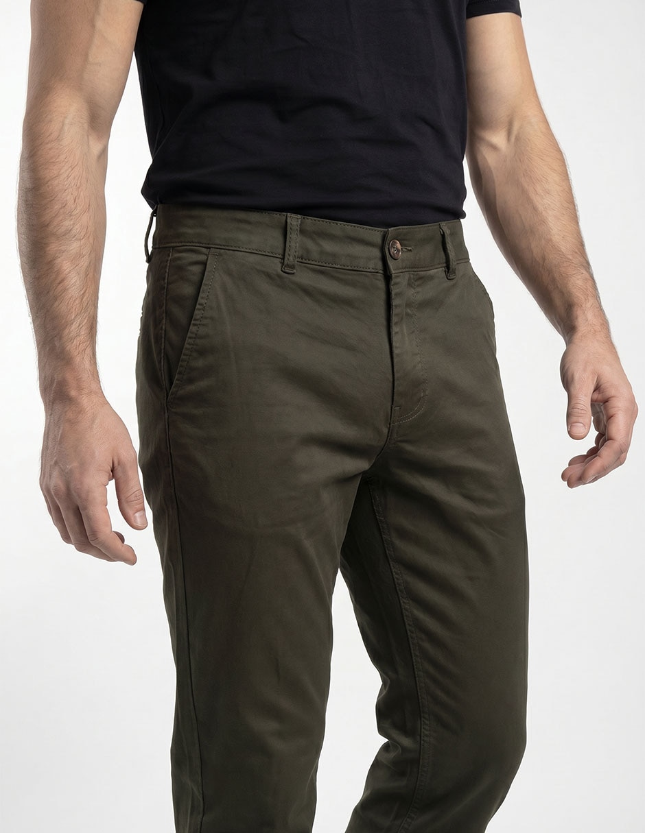 Pantalón casual recto de algodón para hombre 2