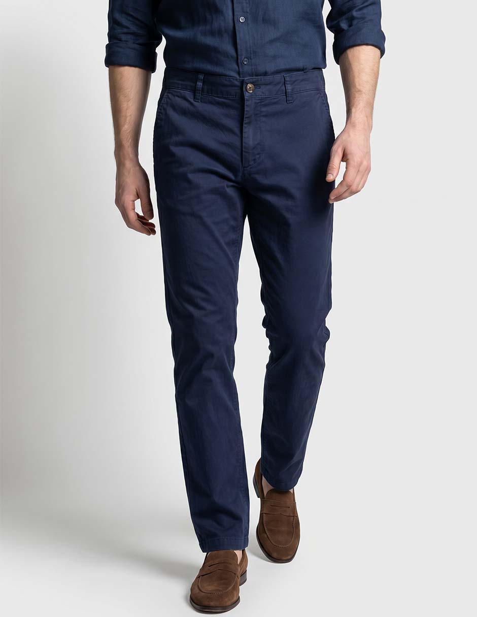 Pantalón casual recto de algodón para hombre Pantalón casual recto de algodón para hombre