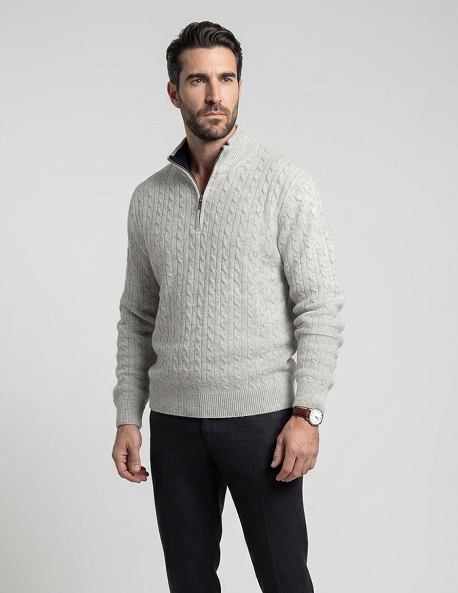 Suéter Cuello Con Cierre Para Hombre