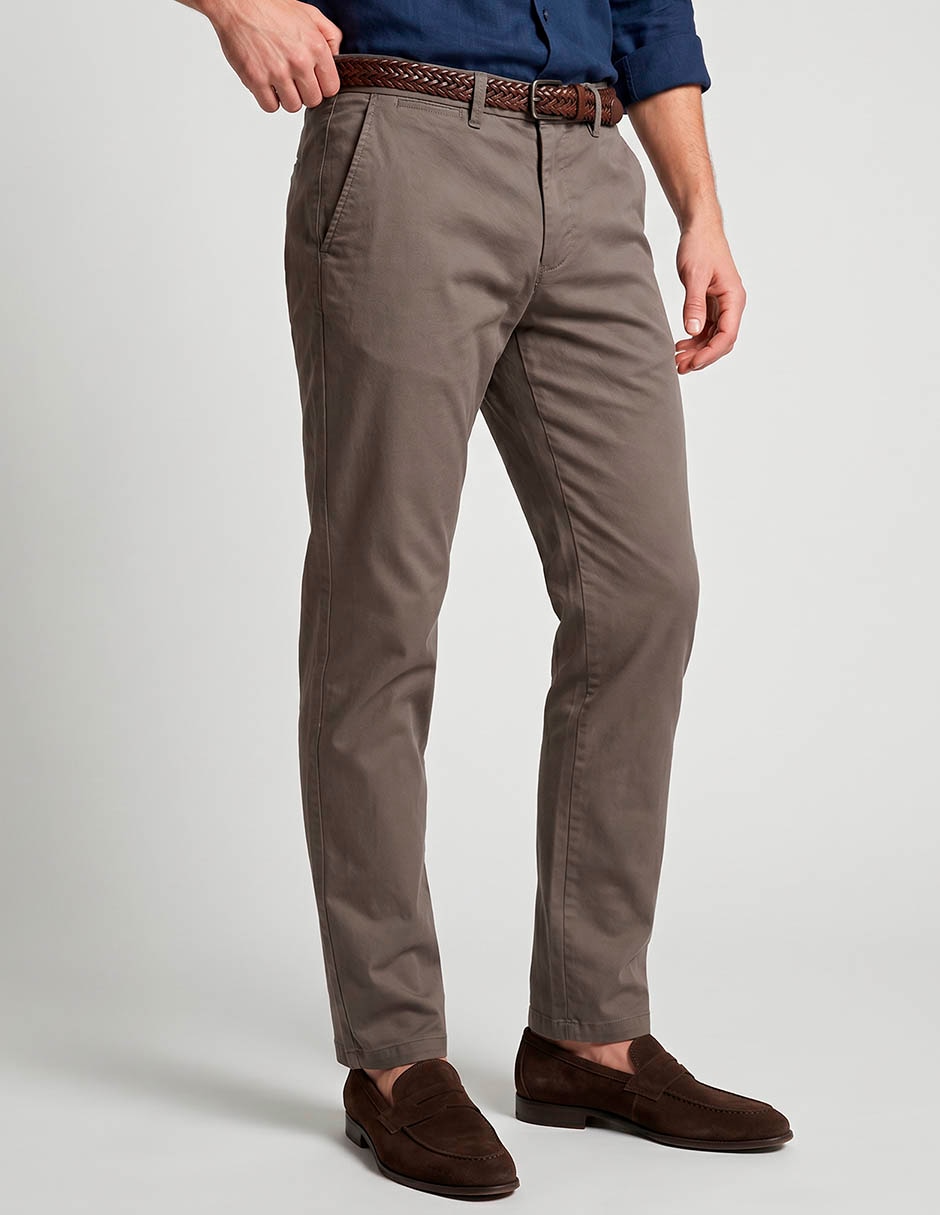Pantalón casual chino recto de gabardina para hombre Pantalón casual chino recto de gabardina para hombre