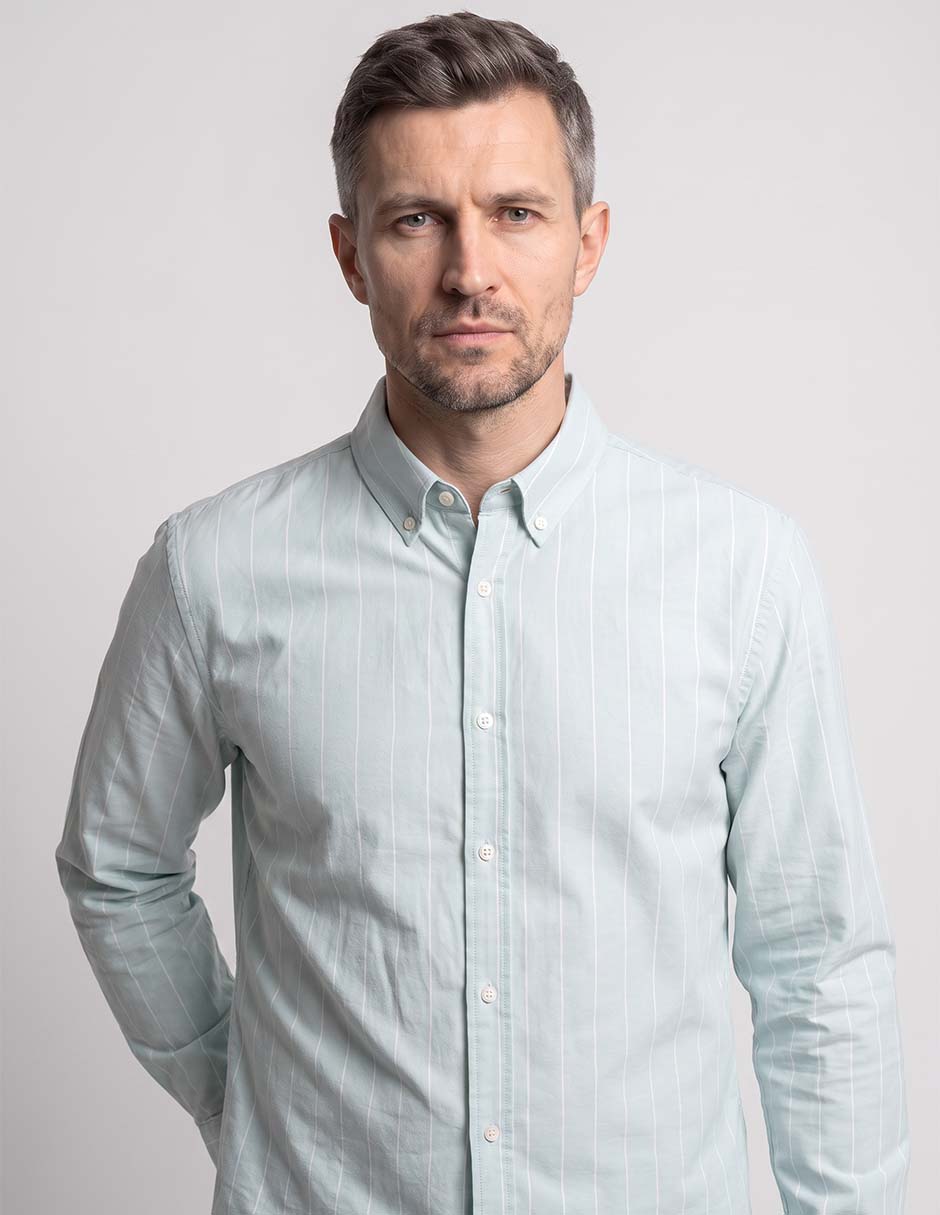 Camisa casual manga larga para hombre 2