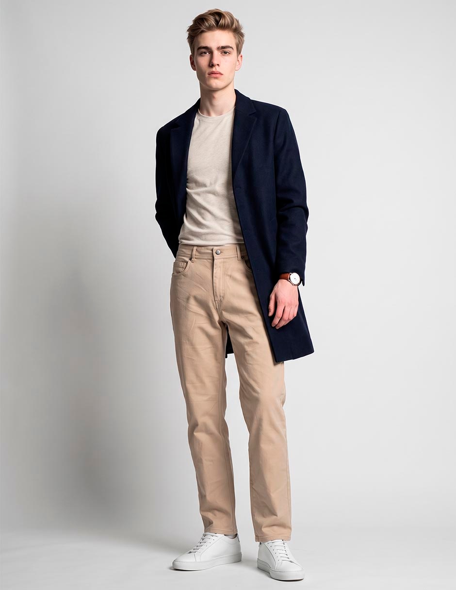 Pantalón slim de algodón para hombre 4