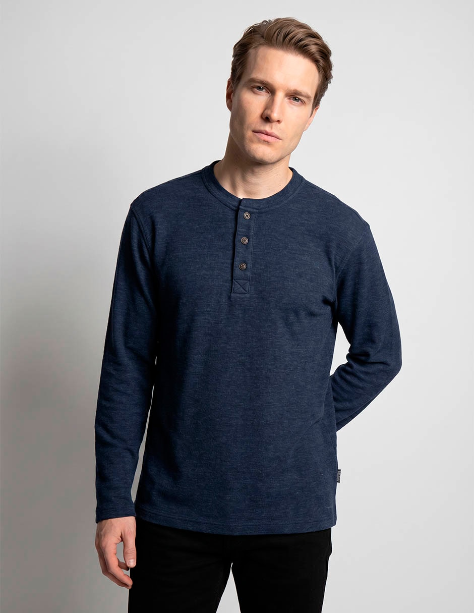 Playera cuello con botón para hombre