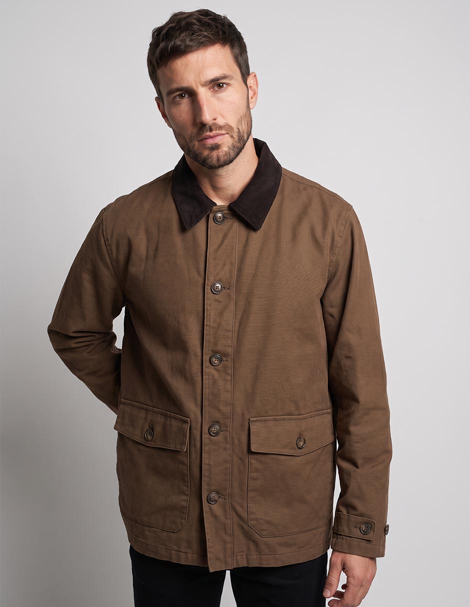 Chamarra cazadora con bolsillos para hombre Chamarra cazadora con bolsillos para hombre