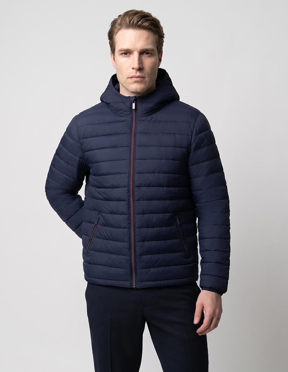Chamarra acolchada con capucha para hombre Chamarra acolchada con capucha para hombre