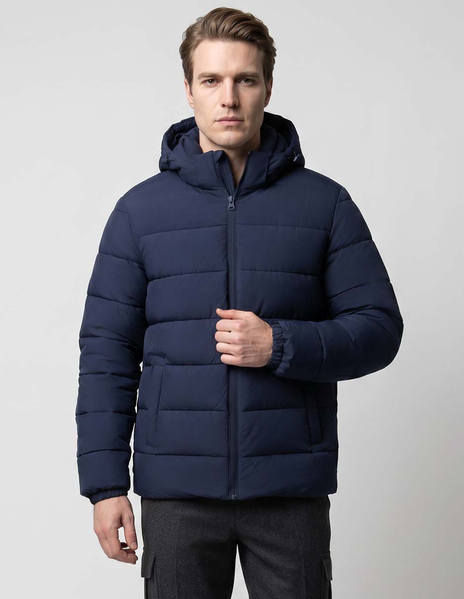 Chamarra acolchada con capucha para hombre Chamarra acolchada con capucha para hombre