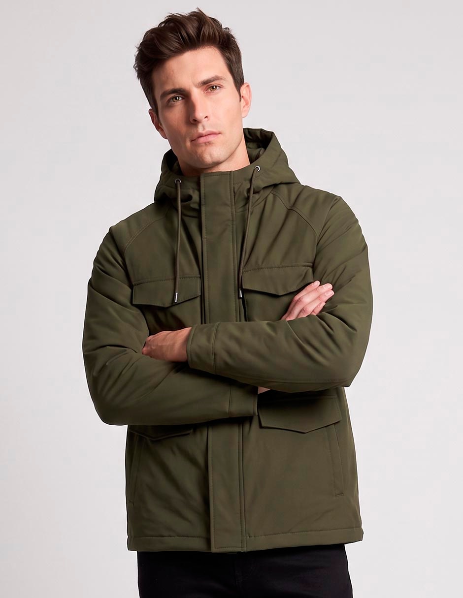 Chamarra parka con capucha para hombre Chamarra parka con capucha para hombre