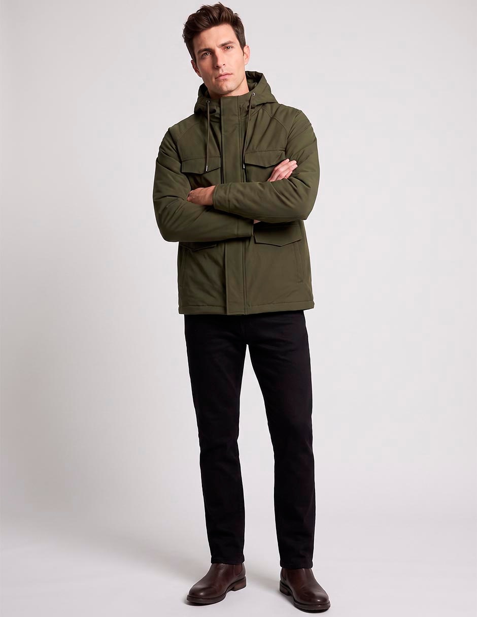 Chamarra parka con capucha para hombre 3