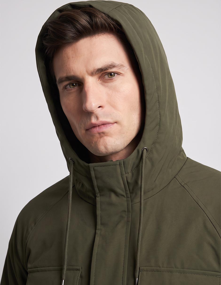 Chamarra parka con capucha para hombre 4