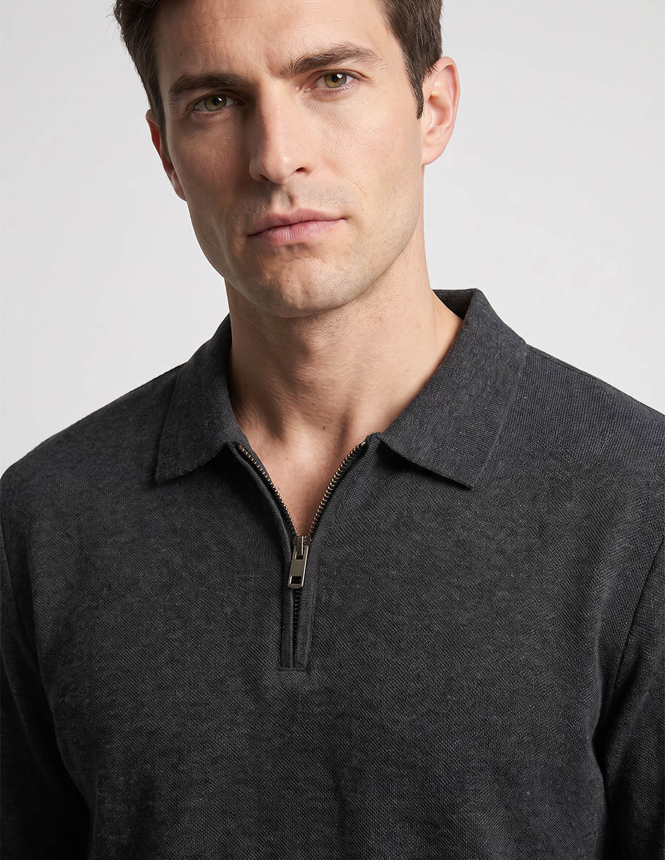 Suéter cuello camisero para hombre 3