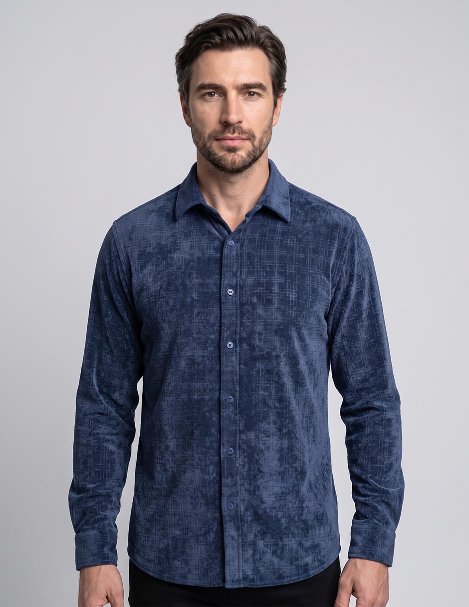 Camisa casual manga larga para hombre