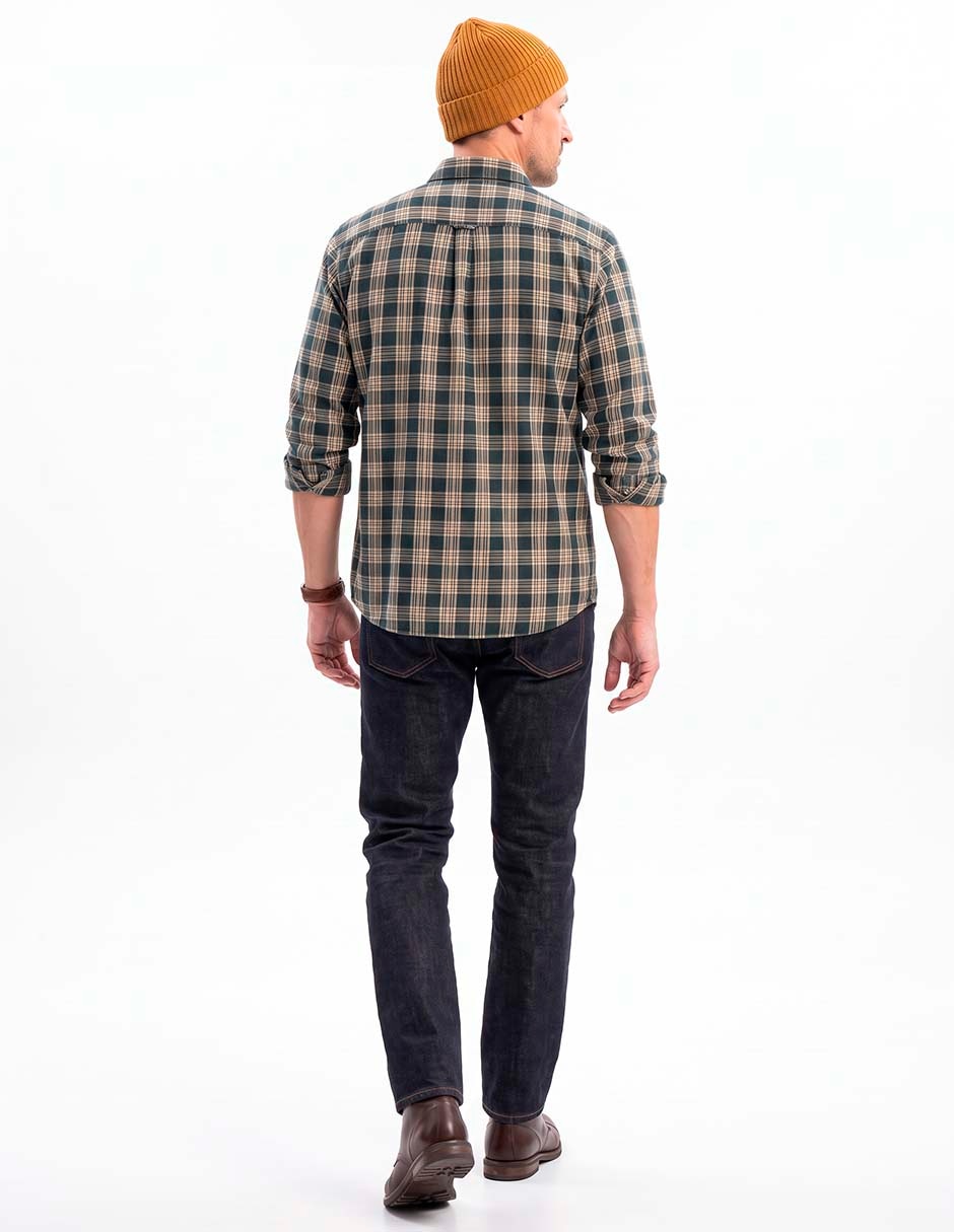 Camisa casual de algodón manga larga para hombre 2