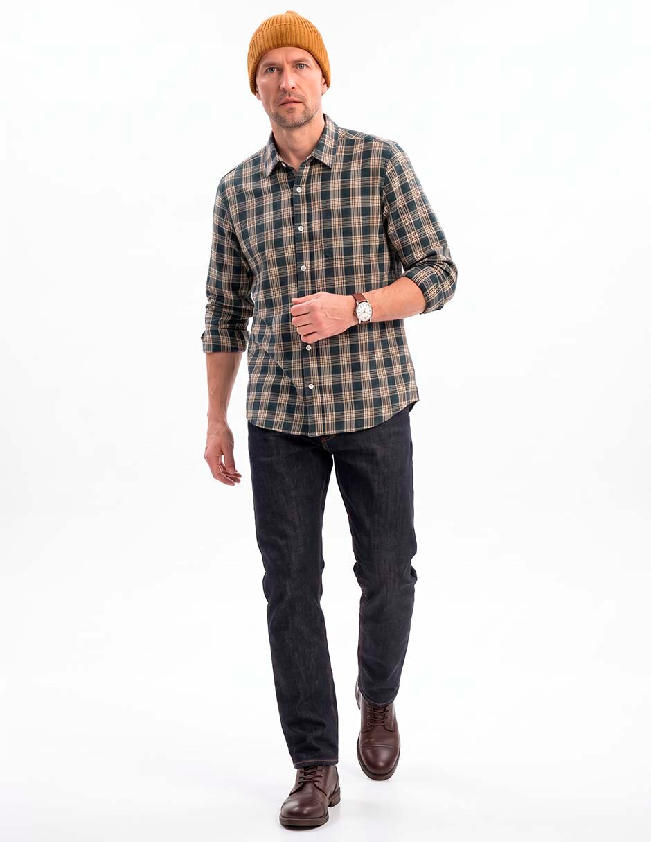 Camisa casual de algodón manga larga para hombre 3