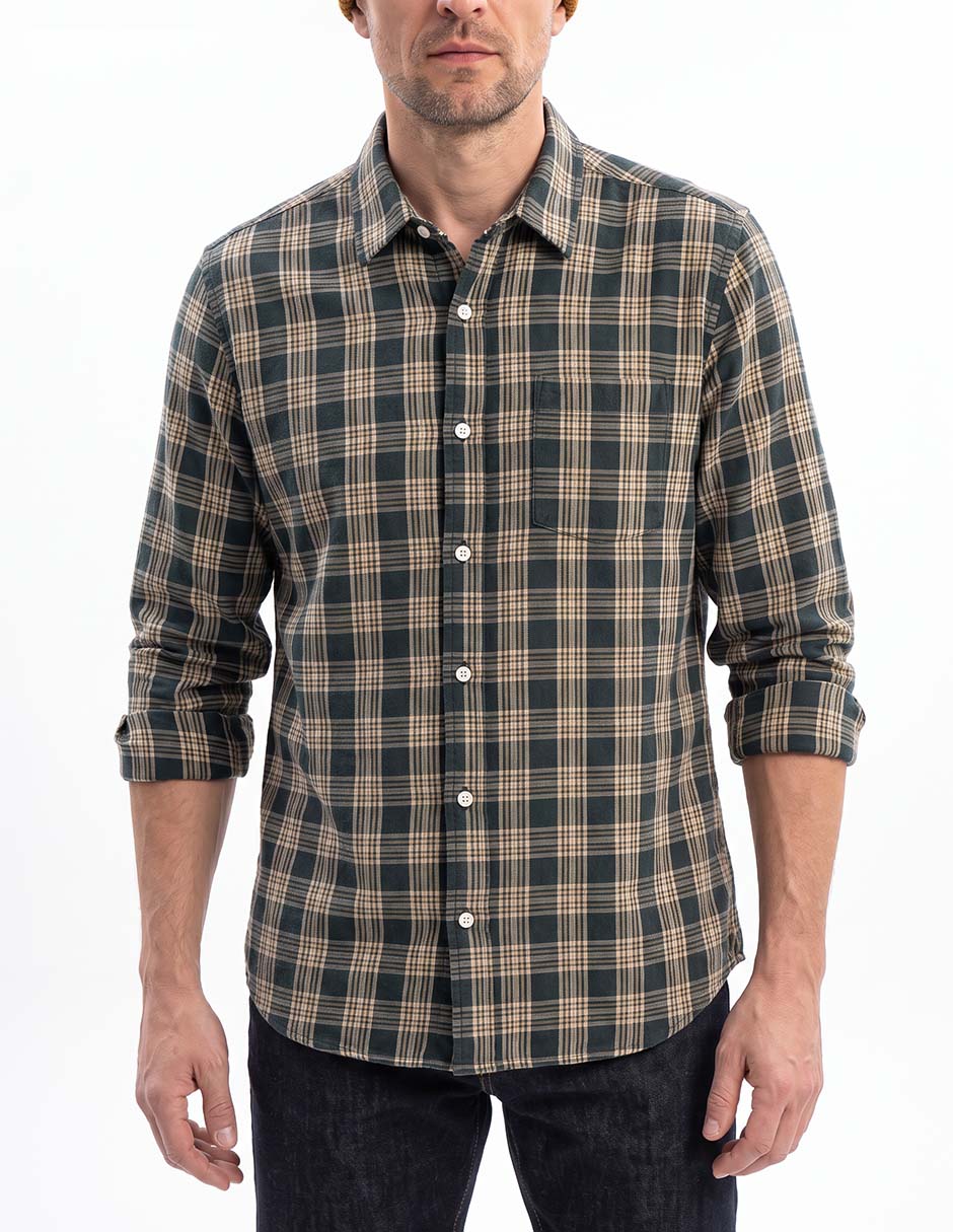 Camisa casual de algodón manga larga para hombre 4