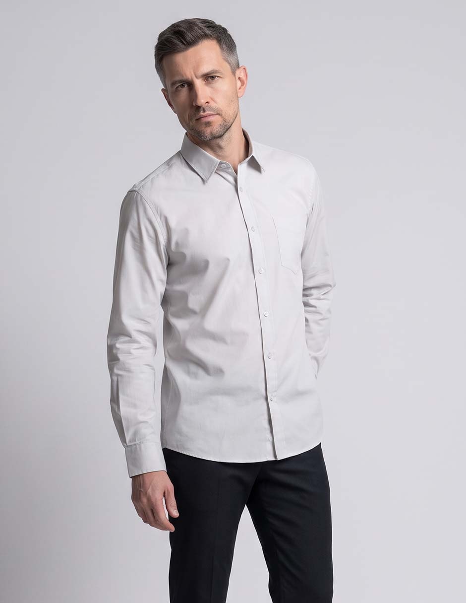 Camisa casual de algodón manga larga para hombre Camisa casual de algodón manga larga para hombre