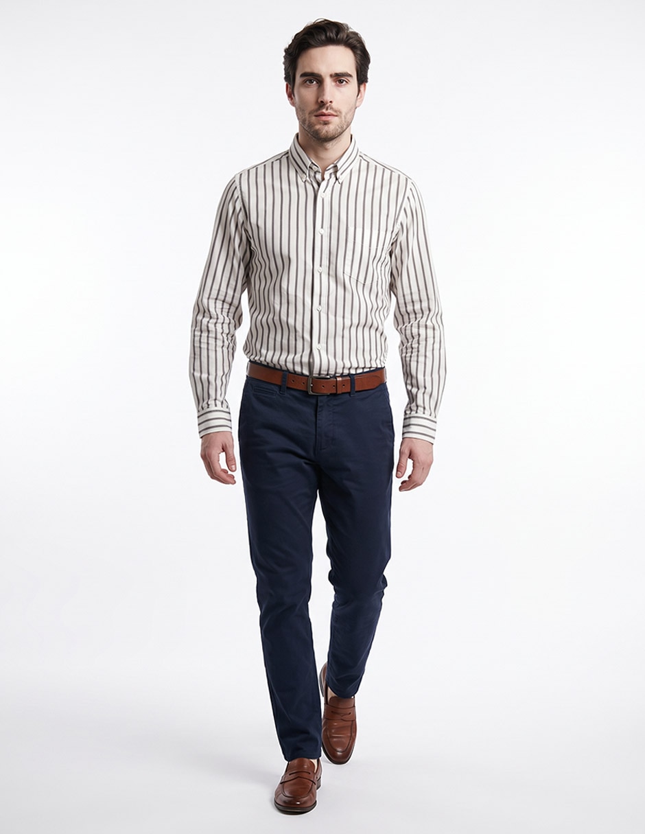 Camisa casual manga larga para hombre
