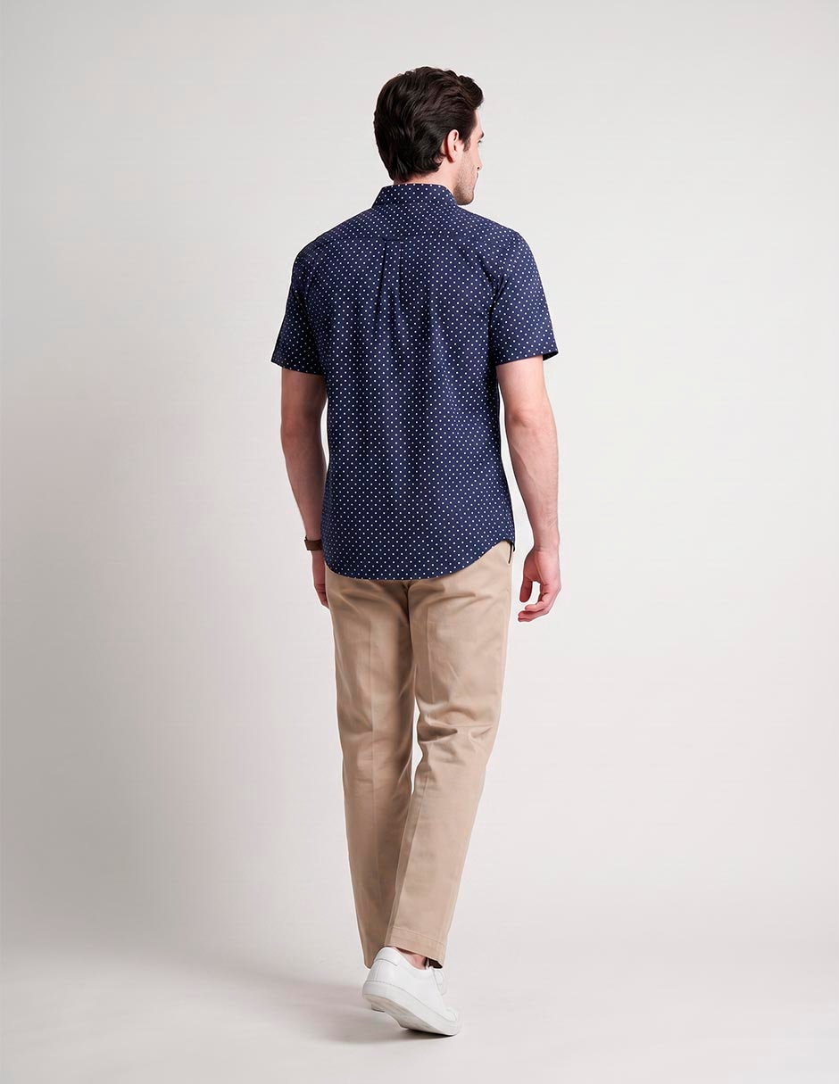 Camisa casual weekend de algodón manga corta para hombre