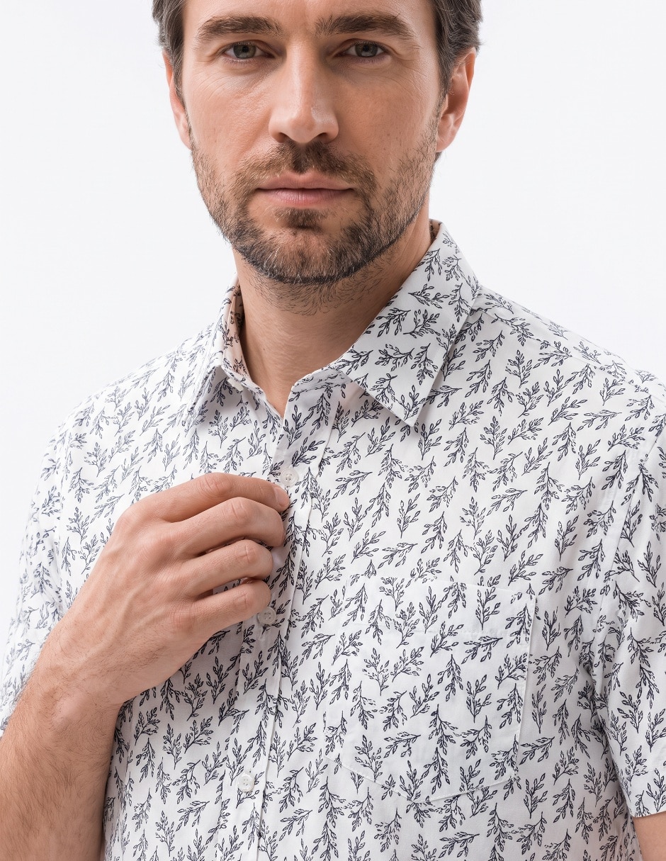 Camisa casual de algodón manga corta para hombre 3