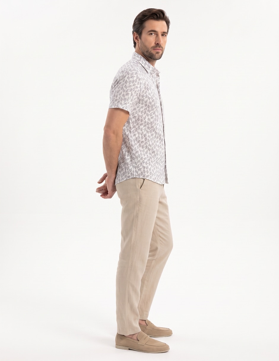 Camisa casual de algodón manga corta para hombre 4