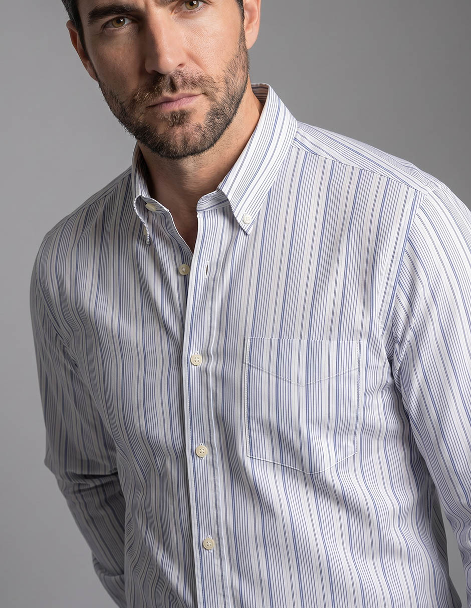Camisa casual manga larga para hombre 2