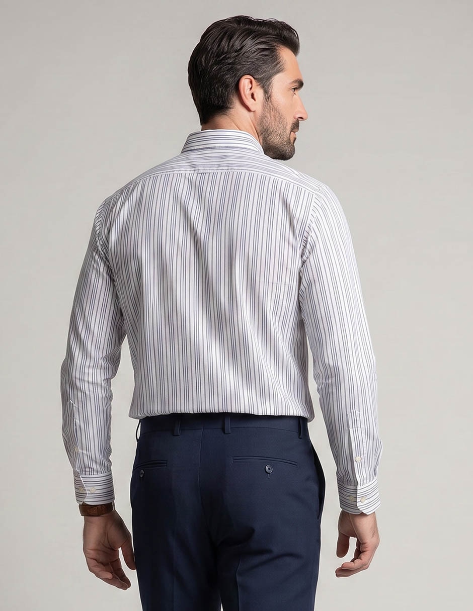 Camisa semiformal manga larga para hombre 2
