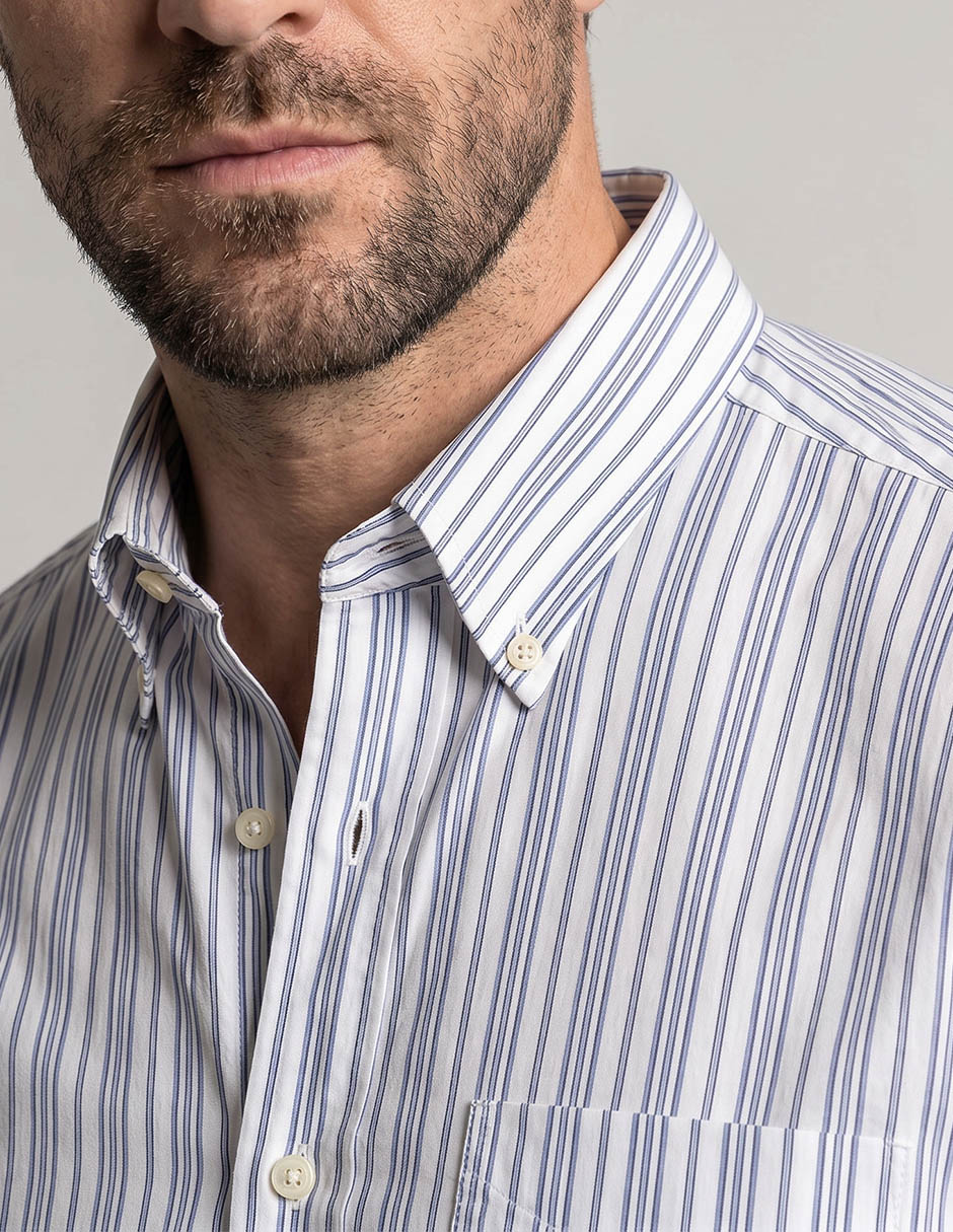 Camisa semiformal manga larga para hombre 3
