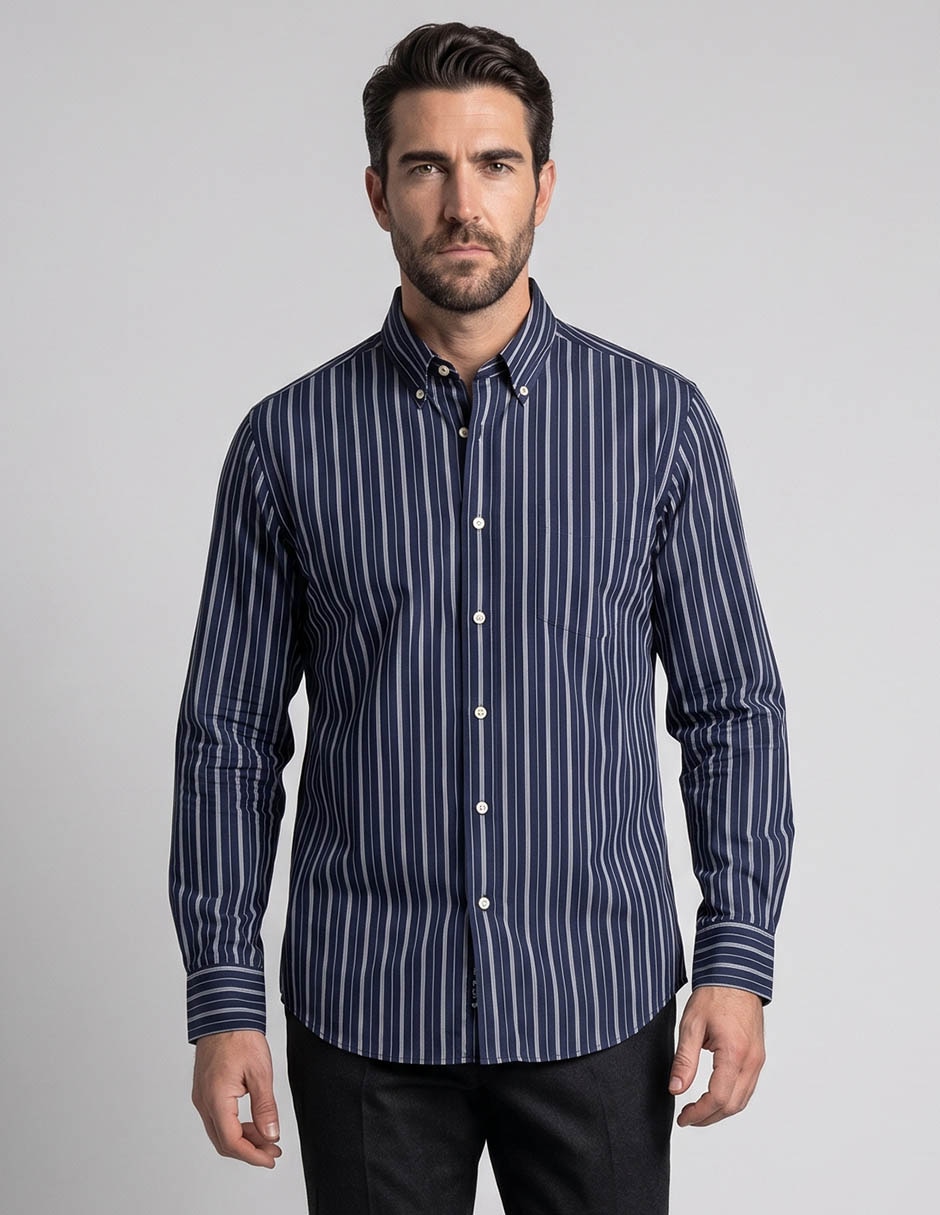 Camisa casual manga larga para hombre