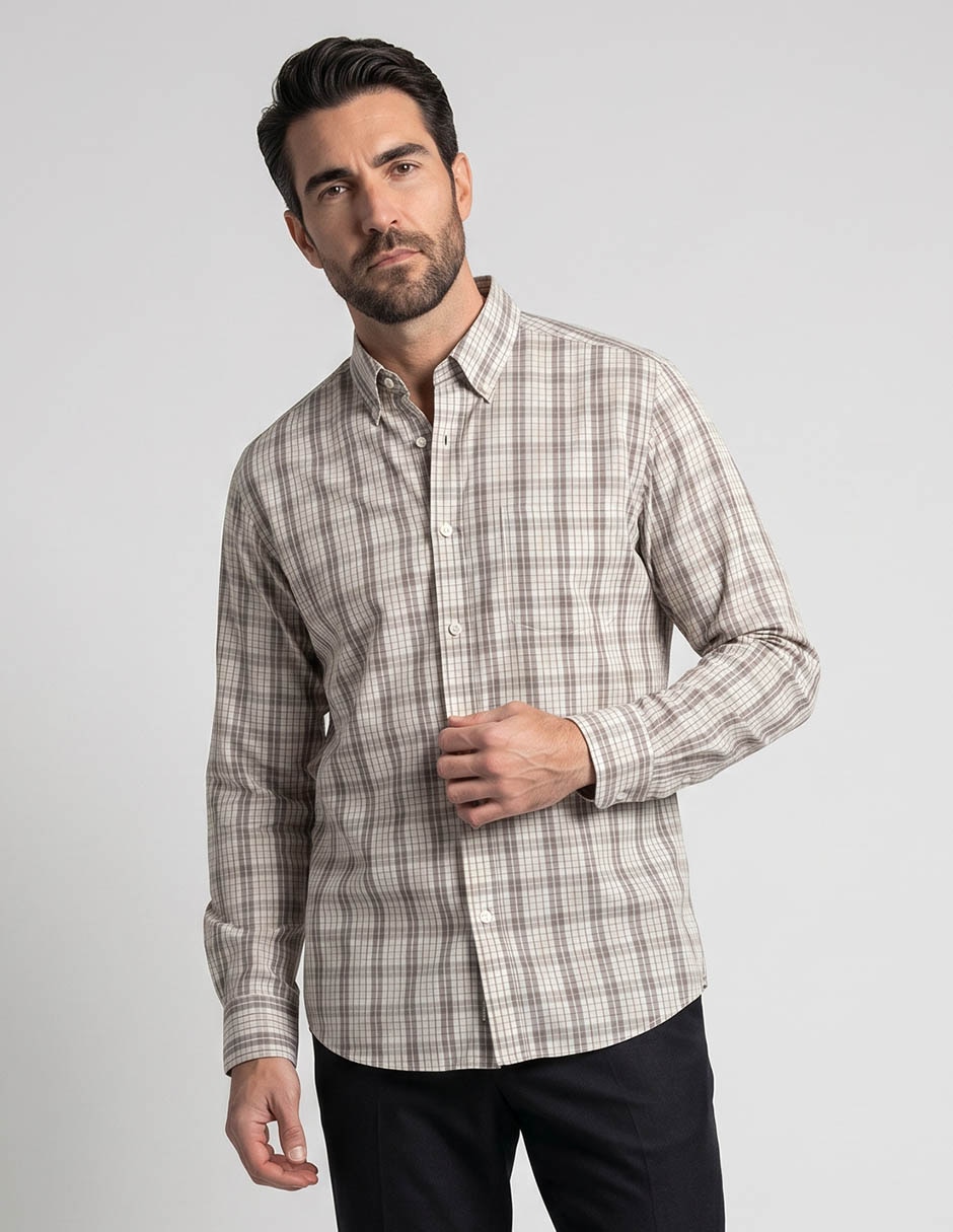 Camisa semiformal manga larga para hombre Camisa semiformal manga larga para hombre