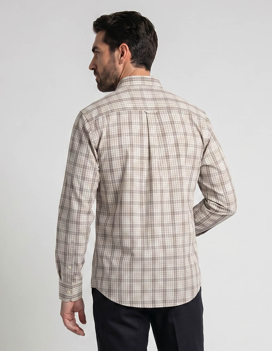 Camisa semiformal manga larga para hombre 2