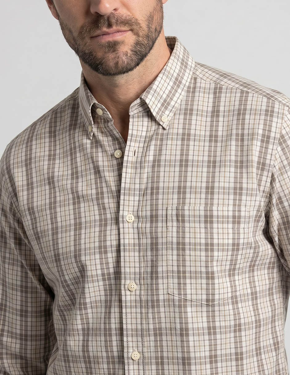 Camisa semiformal manga larga para hombre 3