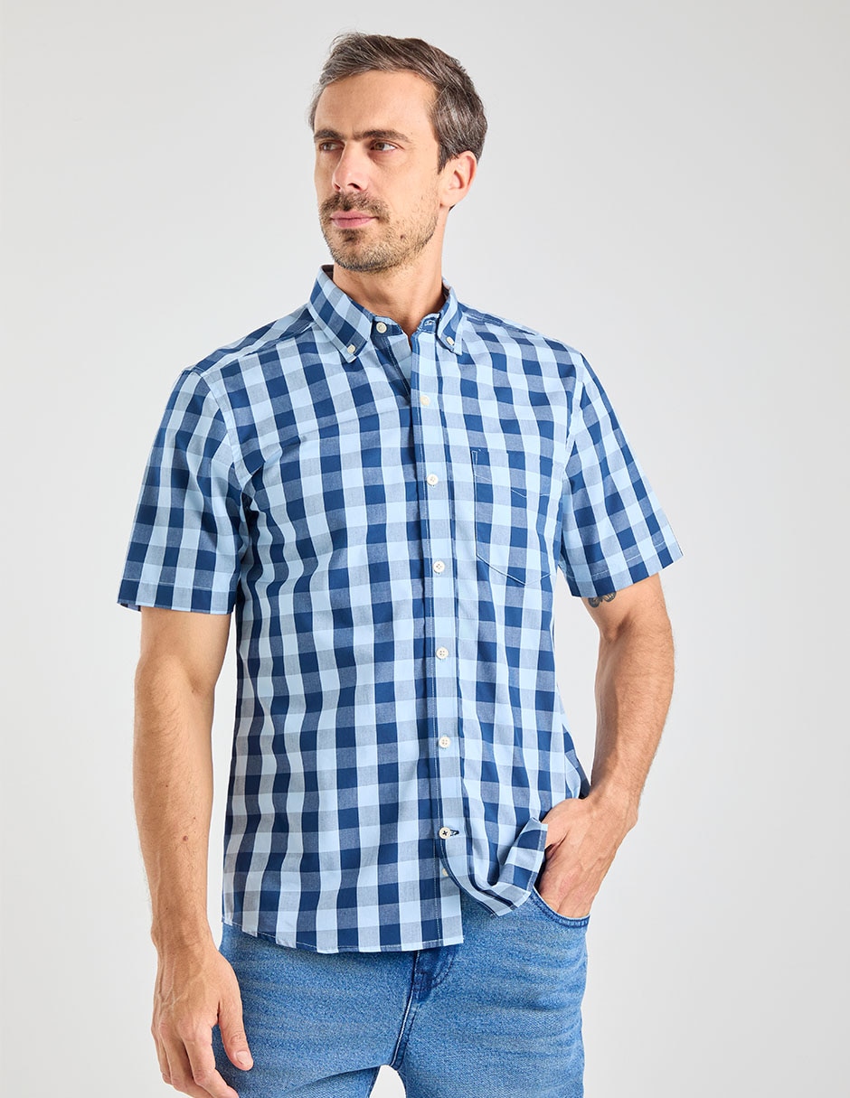 Camisa casual weekend manga corta para hombre