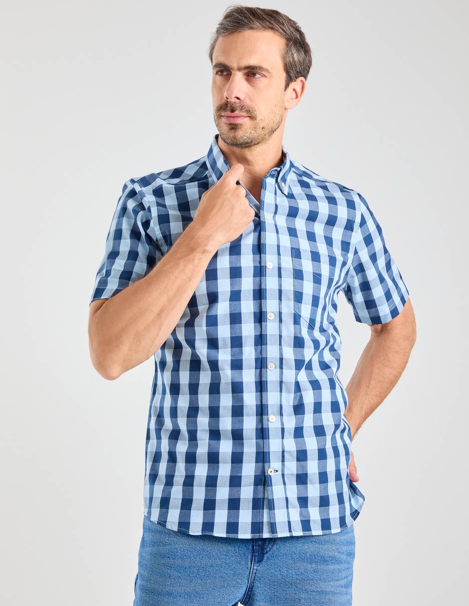 Camisa casual weekend manga corta para hombre