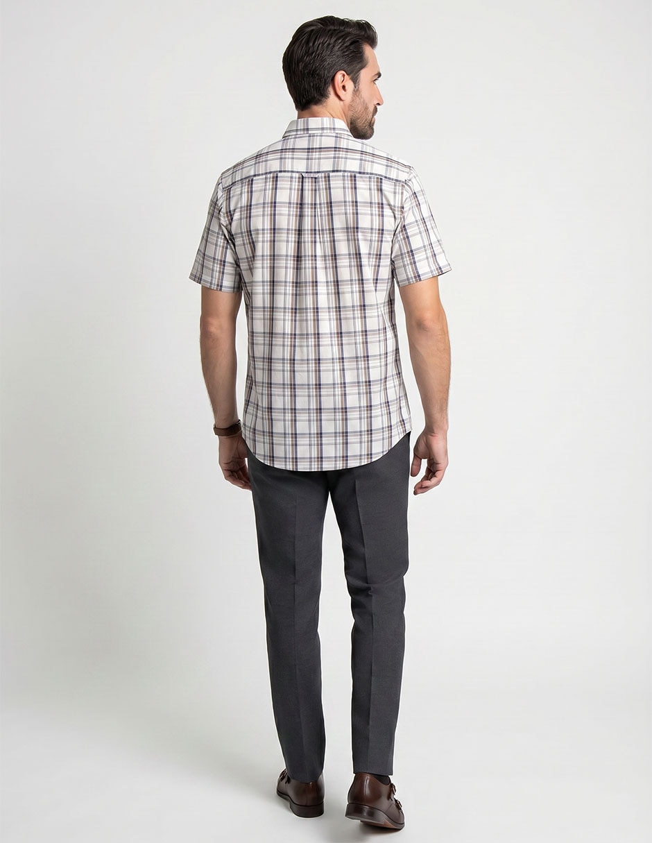 Camisa business casual manga corta para hombre 2