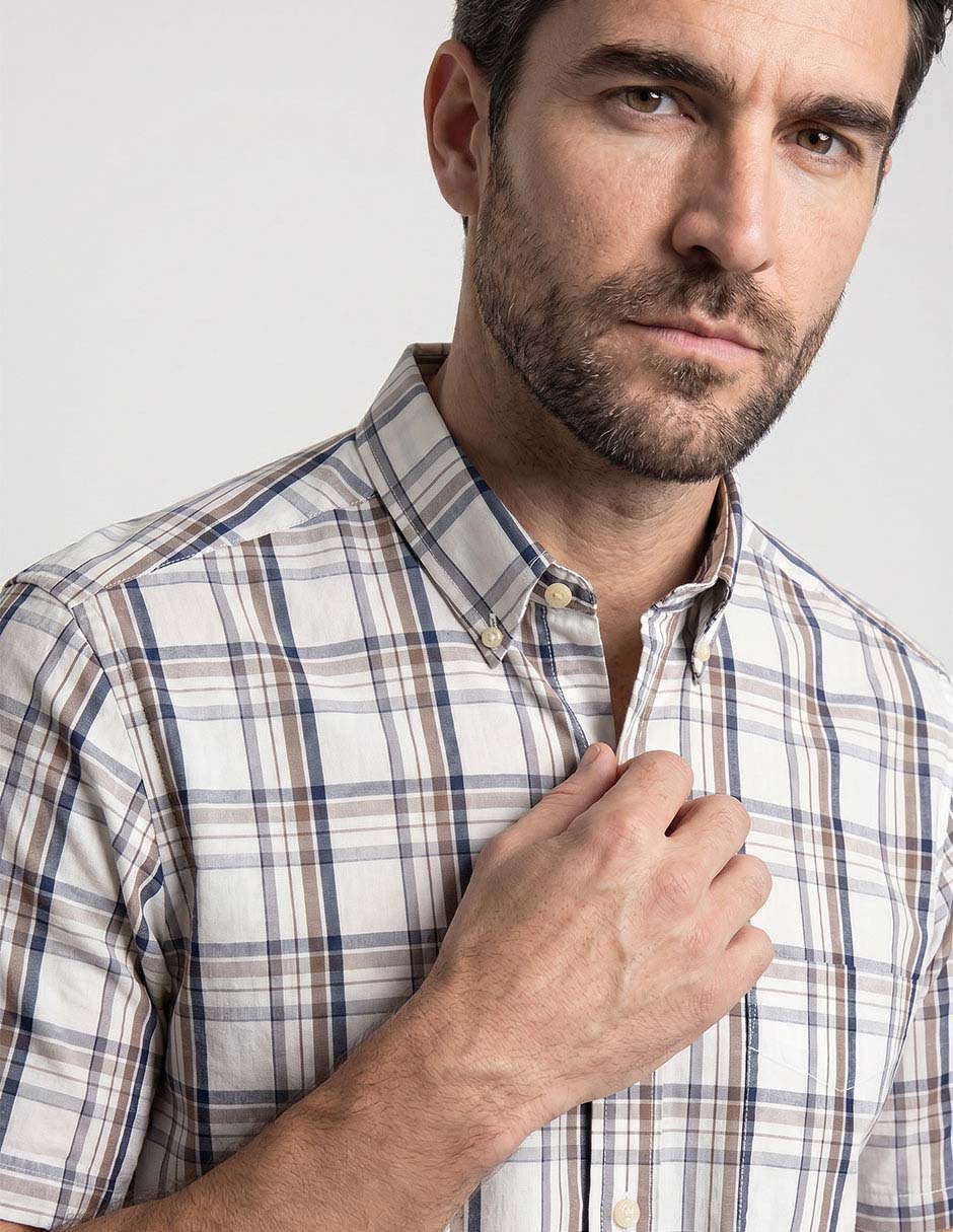 Camisa business casual manga corta para hombre 3