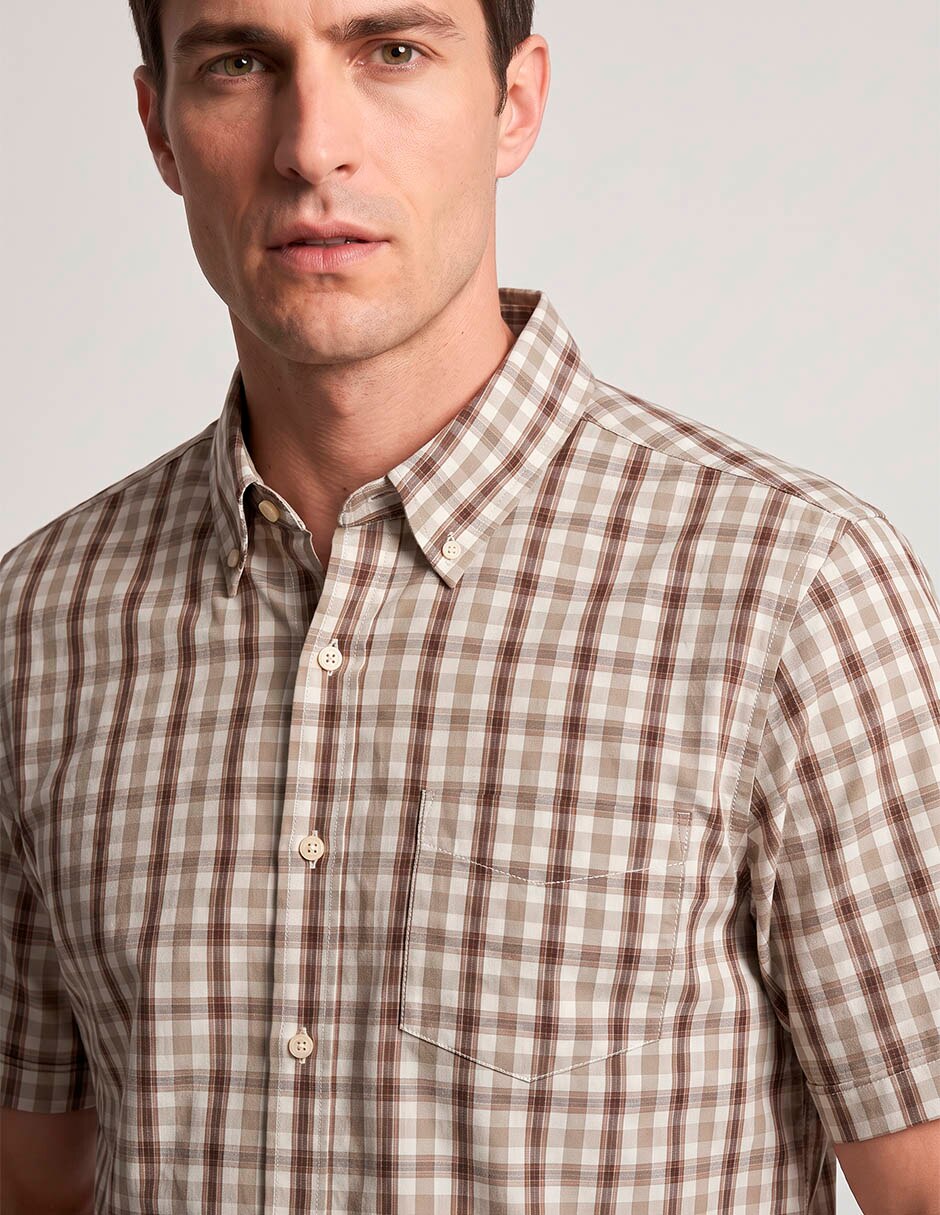 Camisa casual de algodón manga corta para hombre 3