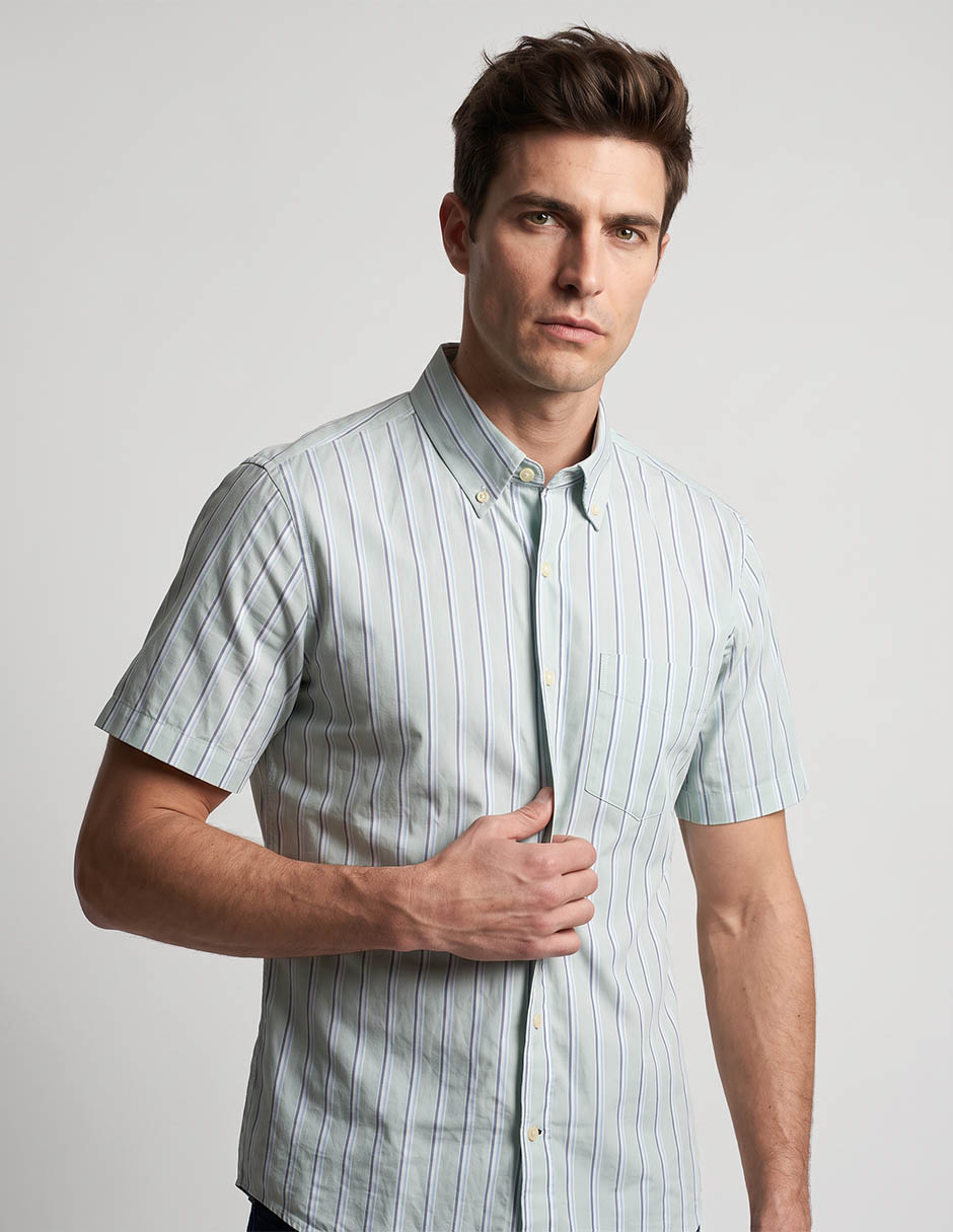 Camisa casual de algodón manga corta para hombre Camisa casual de algodón manga corta para hombre